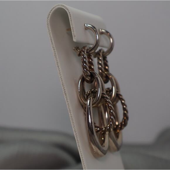 David Yurman Sterling Silver Pure Form Drop Earrings 20.23G/2in - Picture 2 of 6